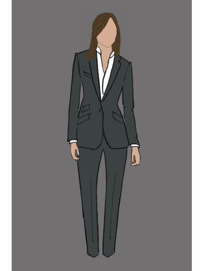 182093 - Uniform Pant Ladies Grey Solid (Front Office & Concierge & Telecom & Bell)