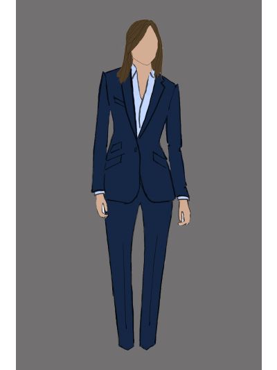 182198 - Uniform Jacket Ladies Herringbone Navy (Banquet)